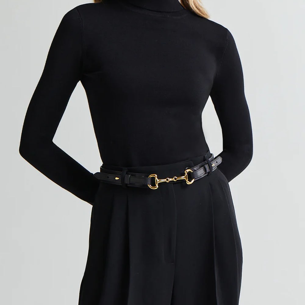 Gadia Belt - Black  - Golden Details