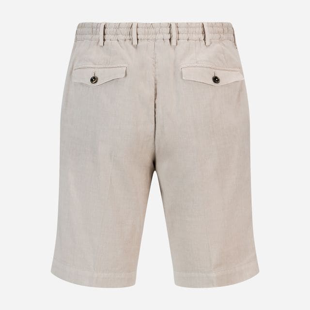 Jogger Linen-Cotton Shorts - Light Beige