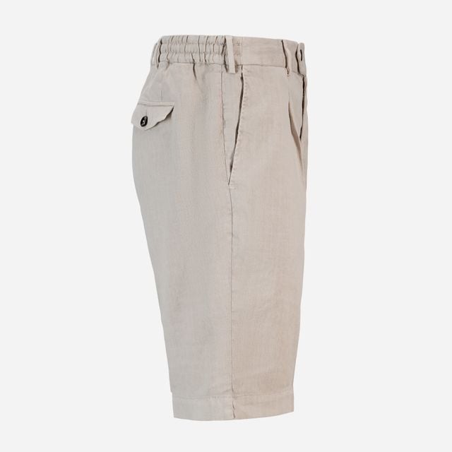 Jogger Linen-Cotton Shorts - Light Beige