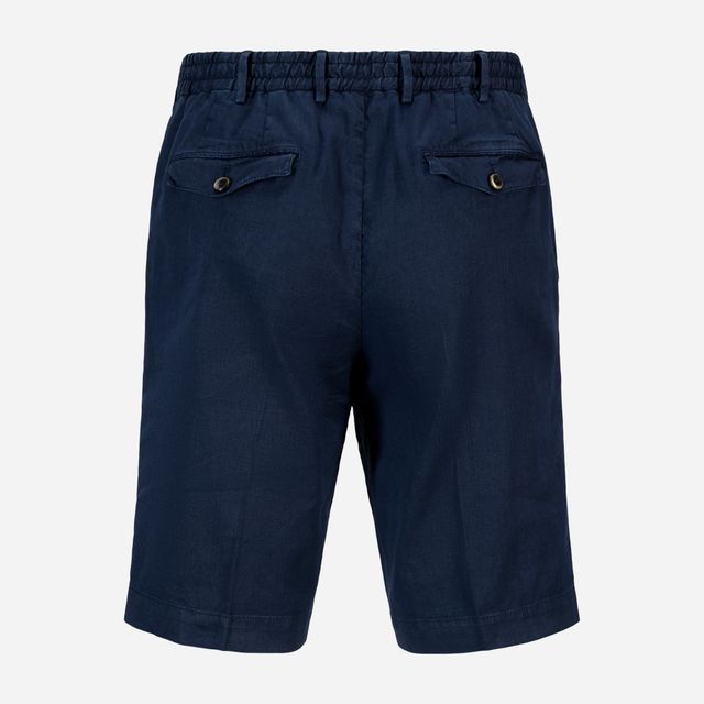 Jogger Linen-Cotton Shorts - Navy