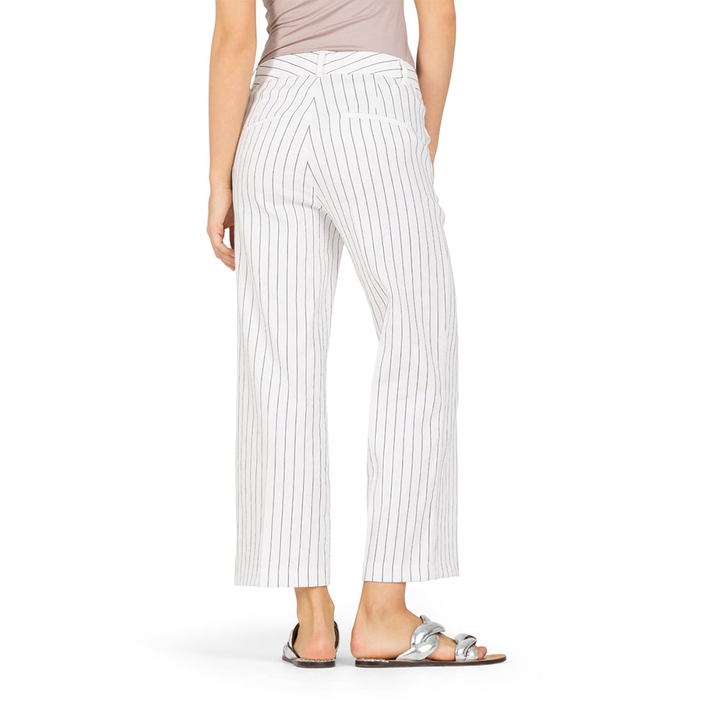California Linen Blend - Woven Pinstripes White-Black