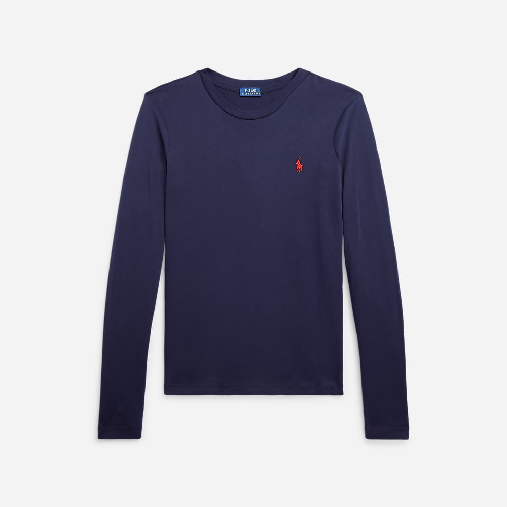 Long-Sleeve Jersey Crewneck Tee - Cruise Navy