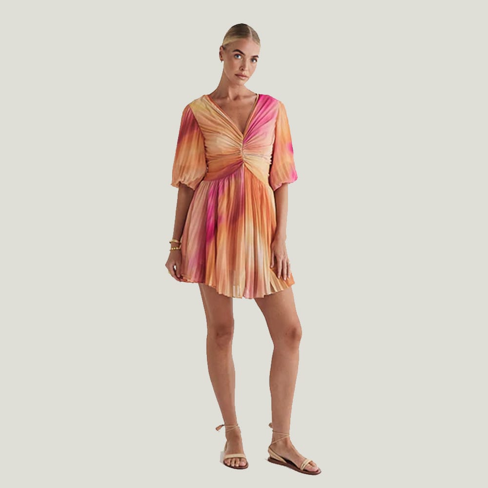 Zephyr Pleated Mini Dress - Zephyr Print
