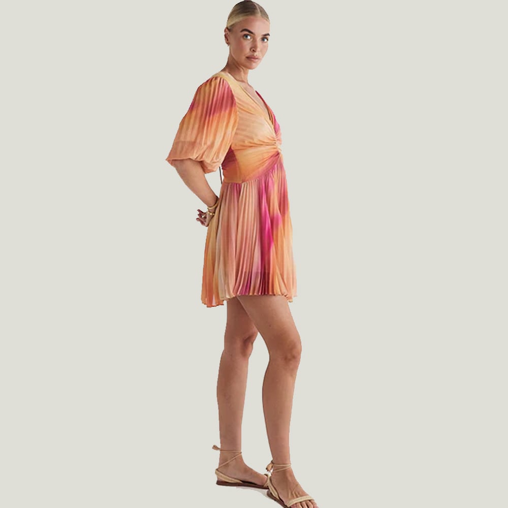 Zephyr Pleated Mini Dress - Zephyr Print