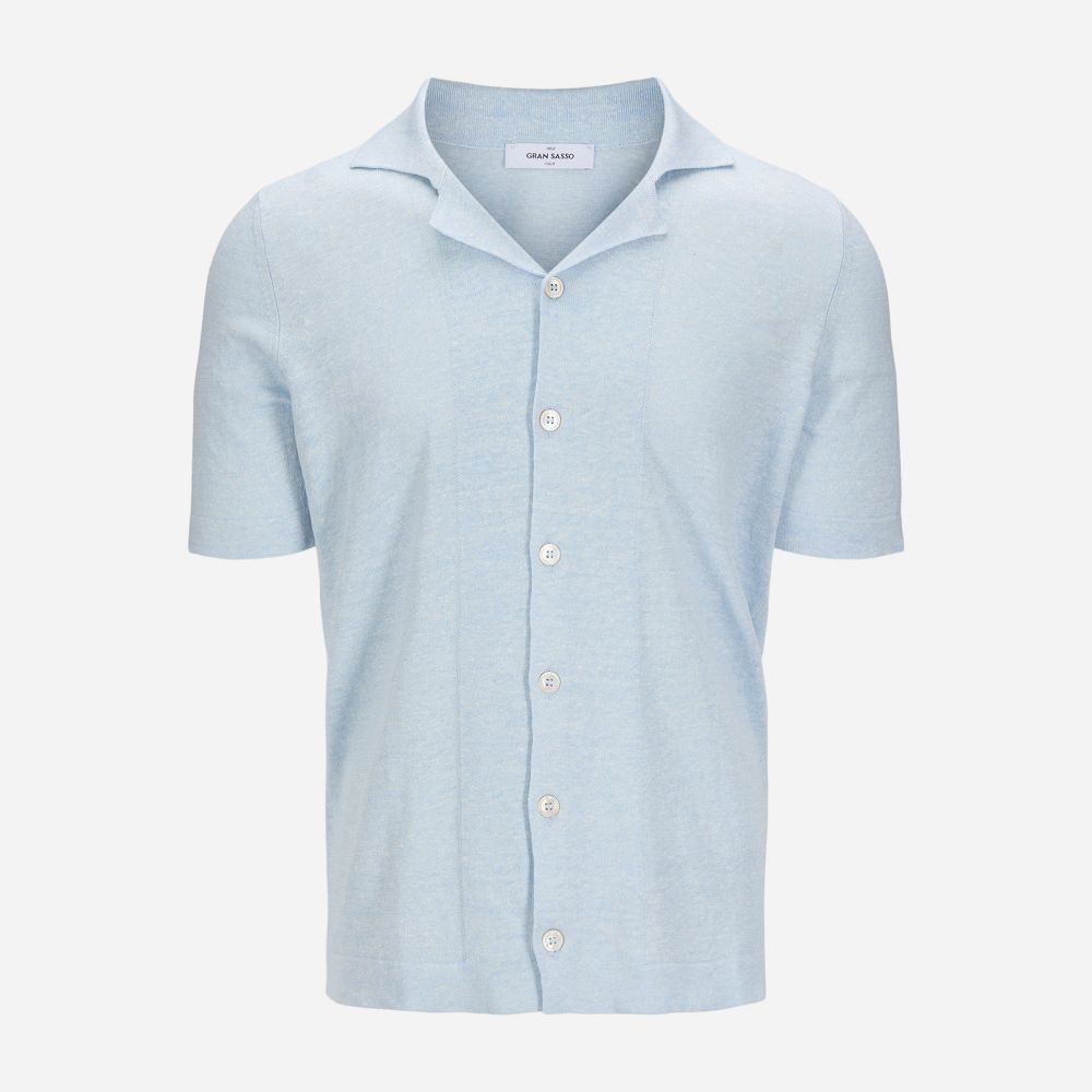 Bowling Shirt Linen - Light Blue