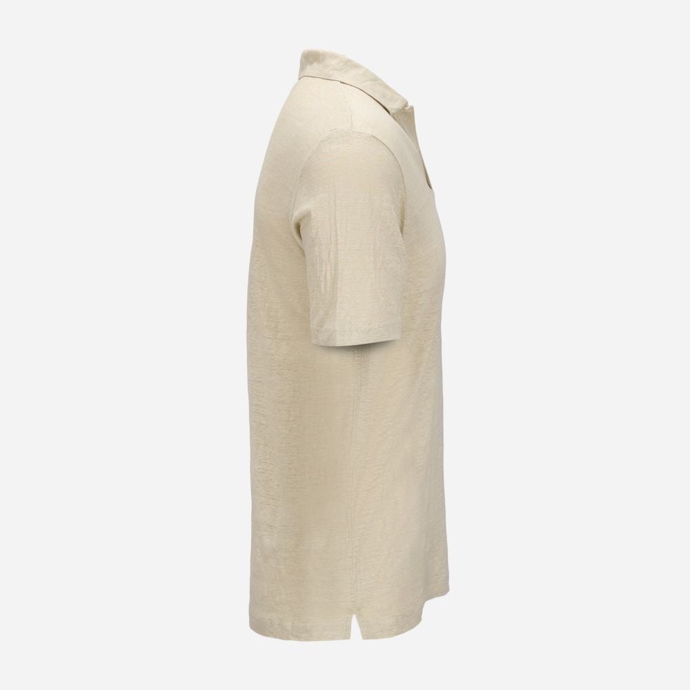 Short Sleeve Linen Piquet - Light Beige