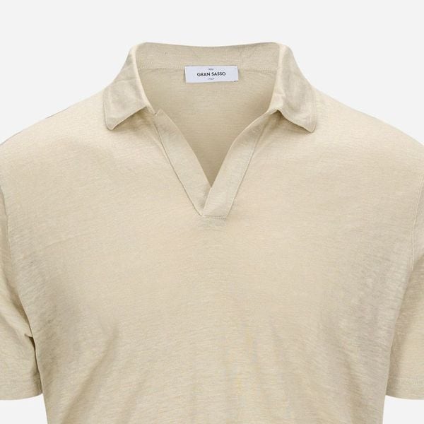 Short Sleeve Linen Piquet - Light Beige
