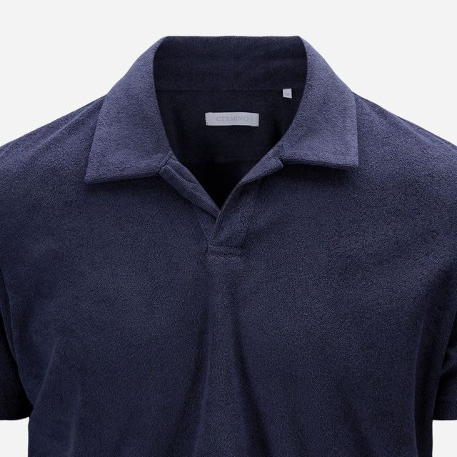 Riviera Terry Polo Short Sleeve - Navy Blue