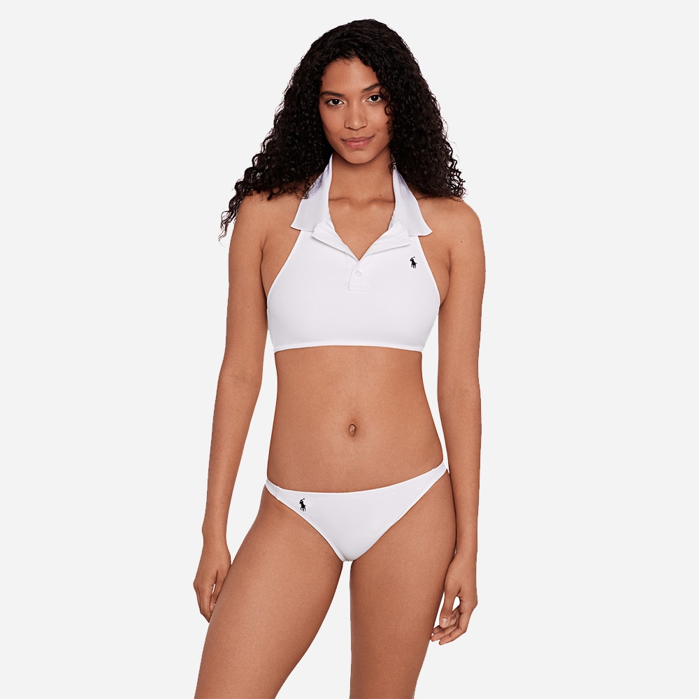 Polo Mesh Devine Side Tab Hipster - White