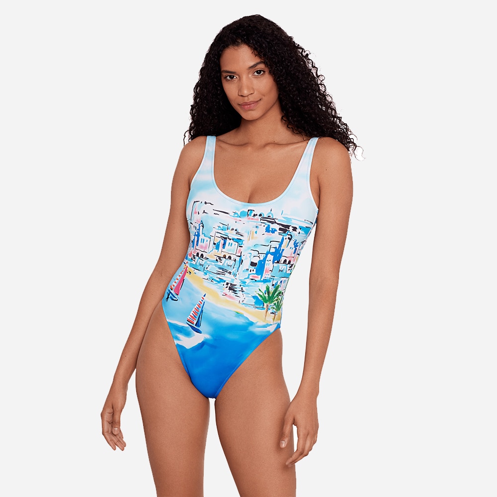 Riviera Scenic Scoop Tank Swimsuit - Multi