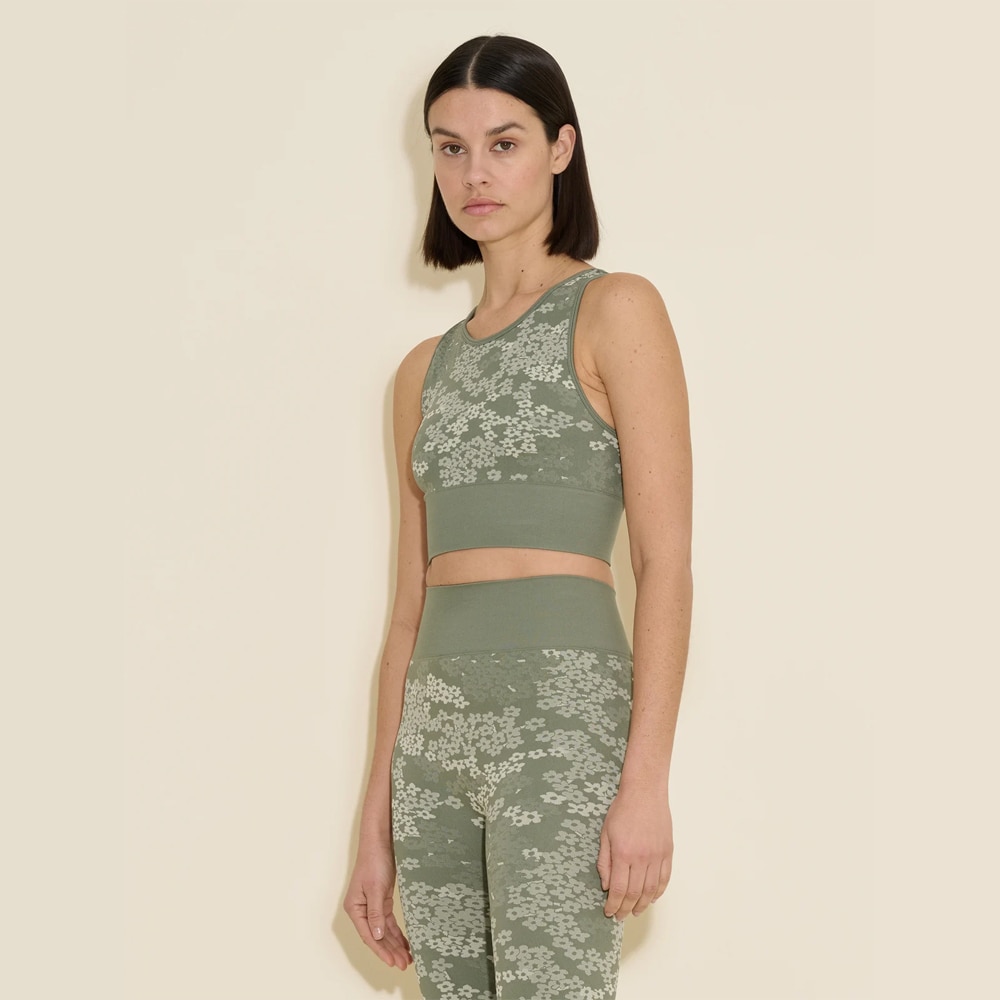 Seamless Jacquard Top - Green Mix