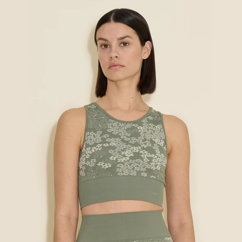 Seamless Jacquard Top - Green Mix