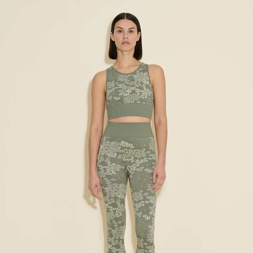 Seamless Jacquard Top - Green Mix