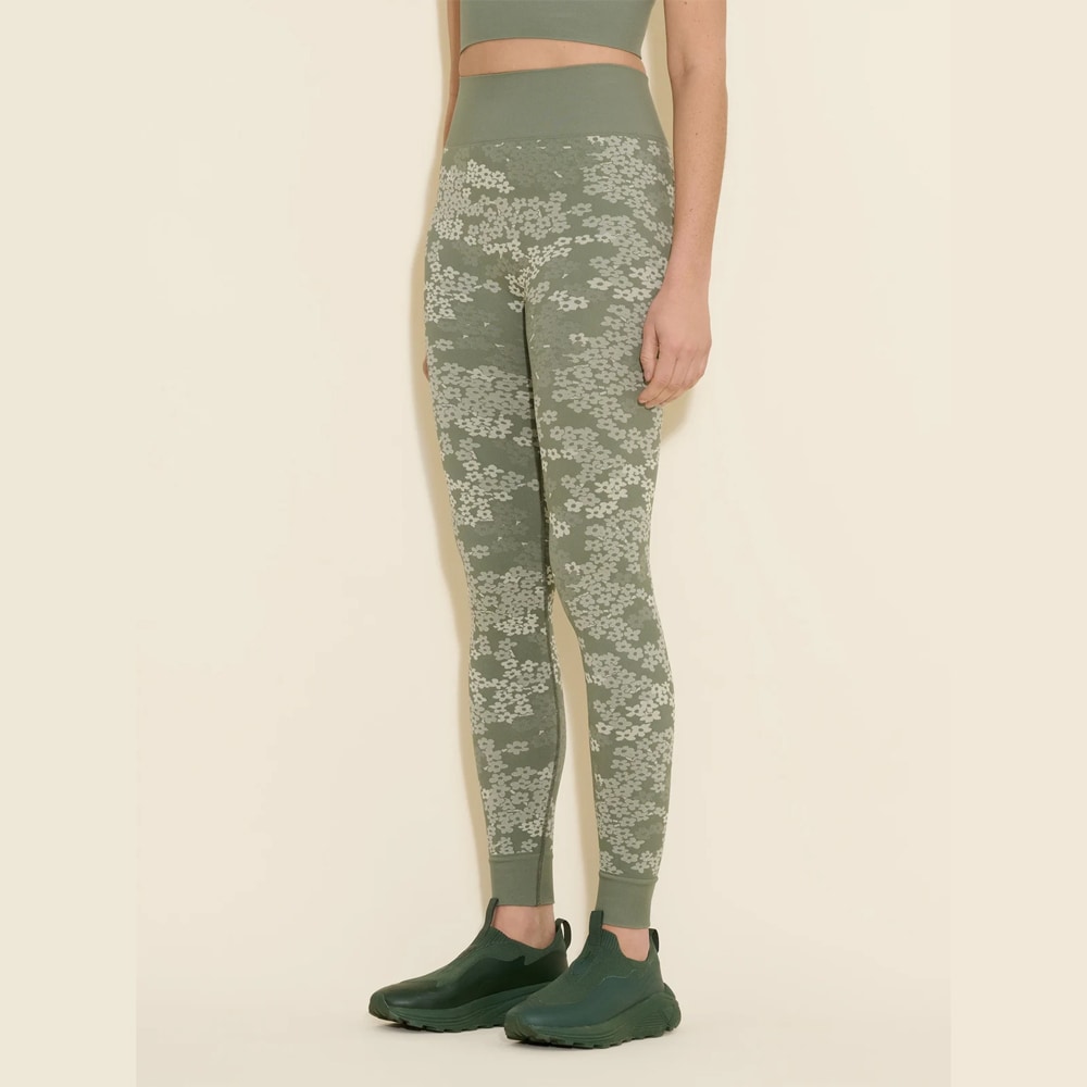 Seamless Jacquard Tights - Green Mix