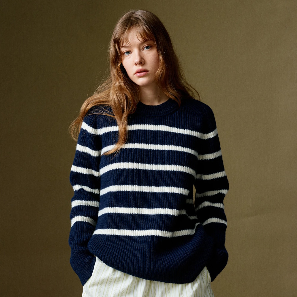 Blaatrøie No 3 - Striped Navy-White
