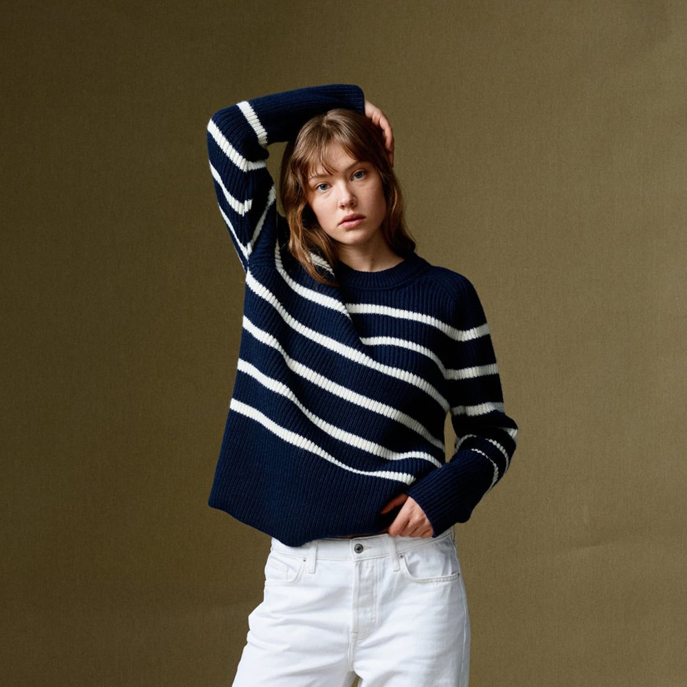 Blaatrøie No 3 - Striped Navy-White