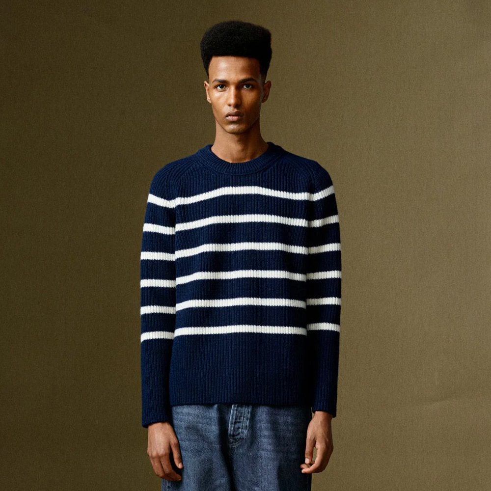 Blaatrøie No 3 - Striped Navy-White
