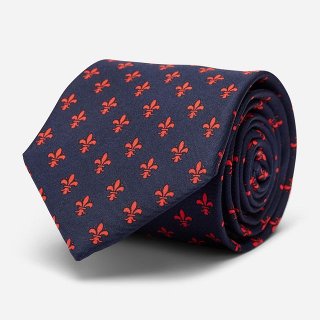 Silk Tie - Blue-Red Giglio