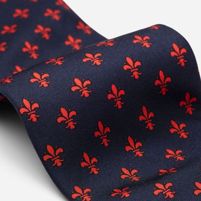 Silk Tie - Blue-Red Giglio