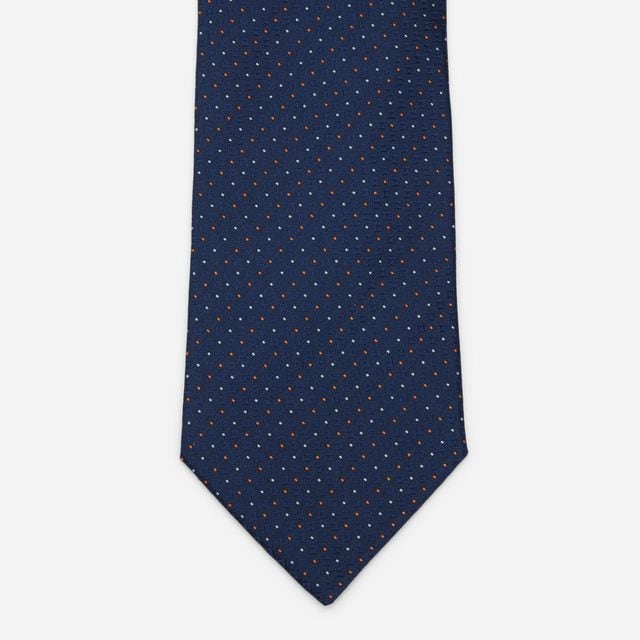 Tie Silk - Dark Blue-Orange