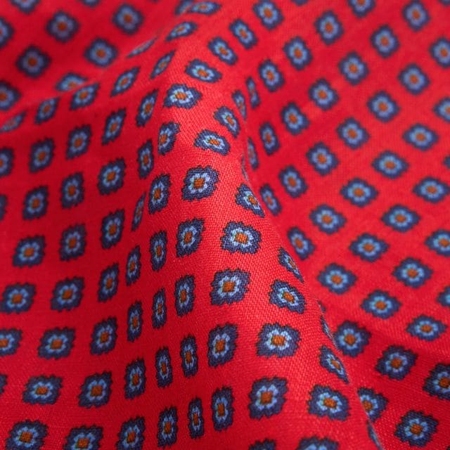 Hankys Linen - Red-Blue Flower