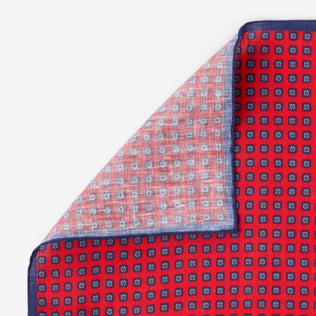 Hankys Linen - Red-Blue Flower