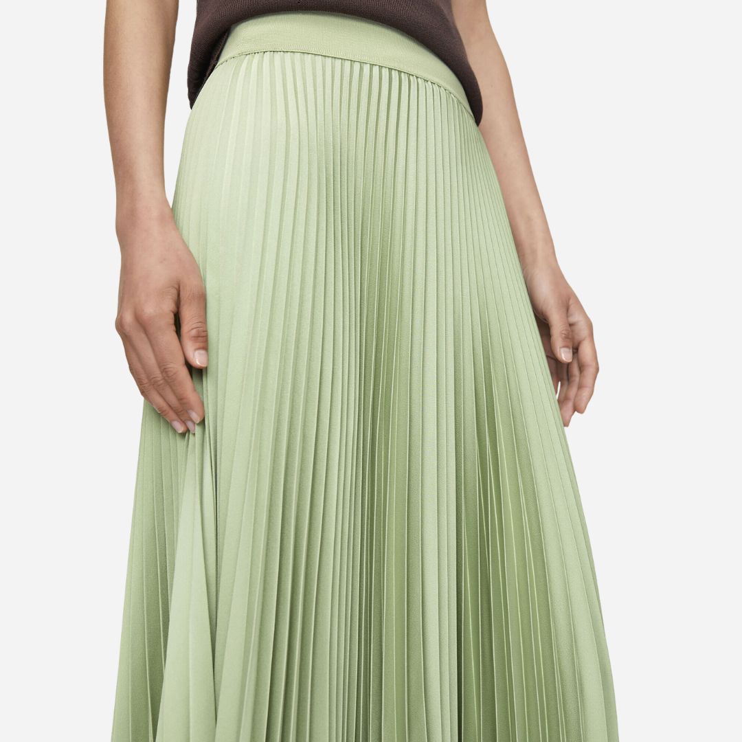 Ade Knit Weave Plissé Skirt - Matcha