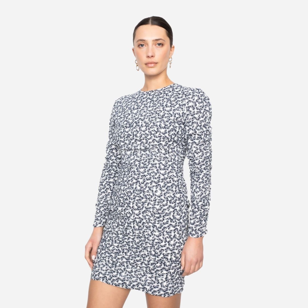 Alessia Dress - Navy Rosehip Print