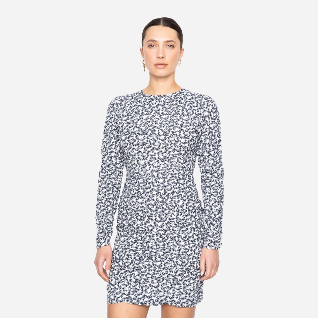 Alessia Dress - Navy Rosehip Print