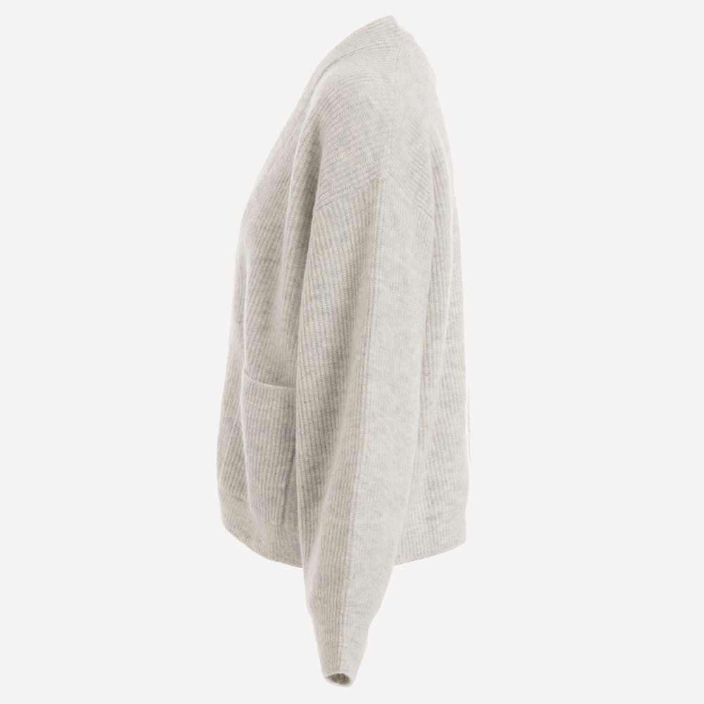 Cosy Rib Cardigan Pockets L.Grey Mel.