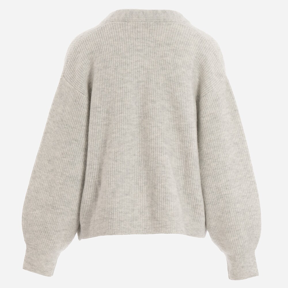 Cosy Rib Cardigan Pockets L.Grey Mel.