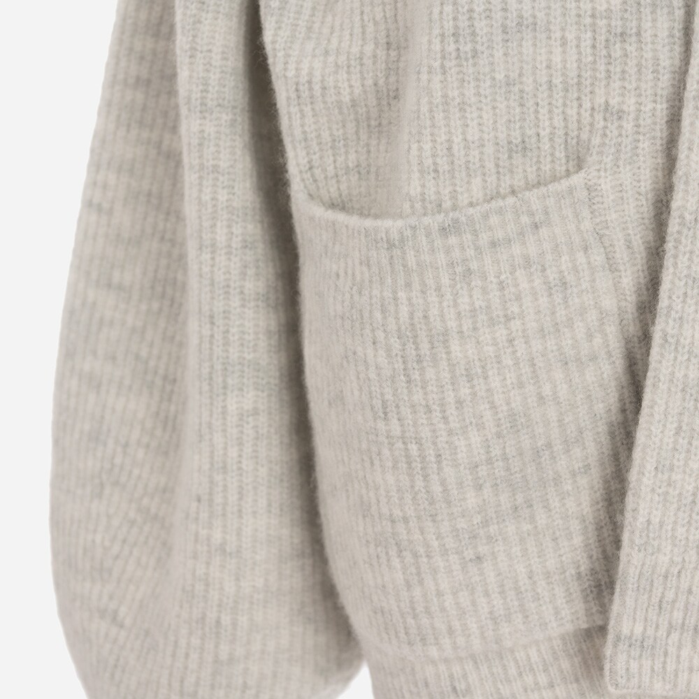 Cosy Rib Cardigan Pockets L.Grey Mel.