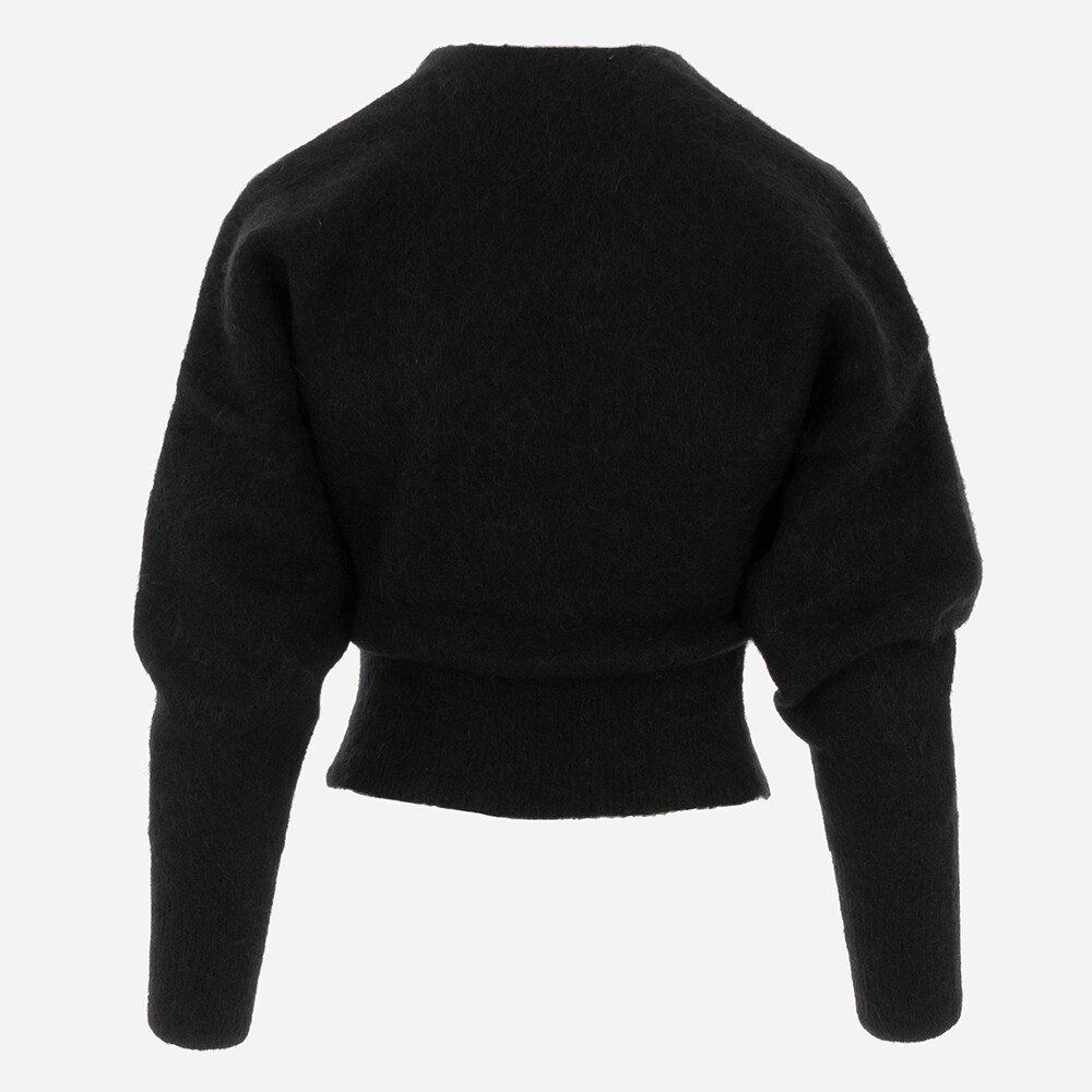 Mohair Cross-Over Sweater Black