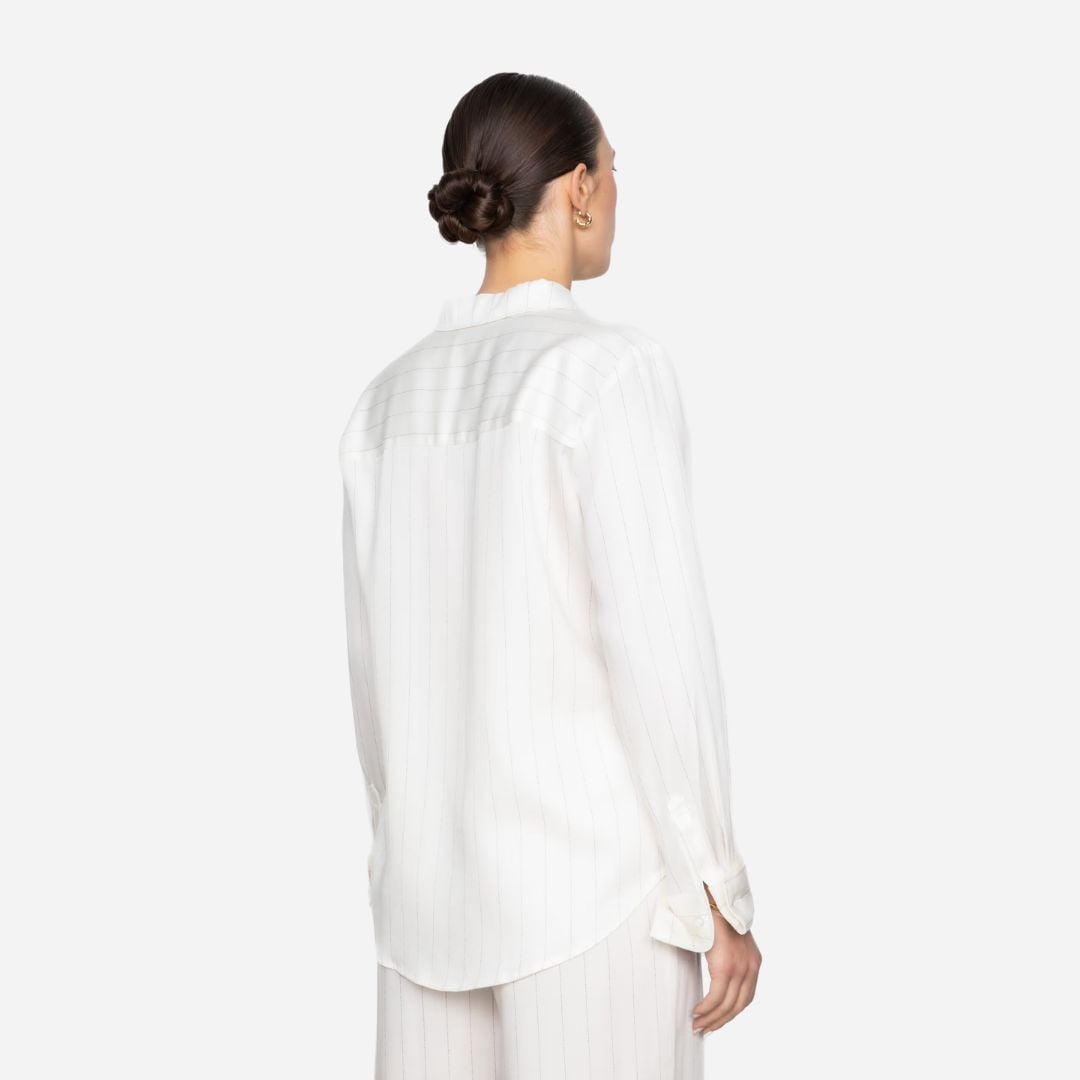 Cilia Shirt - Cream Pinstripe