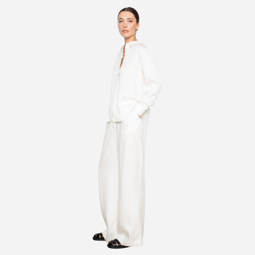 Cilia Shirt - Cream Pinstripe