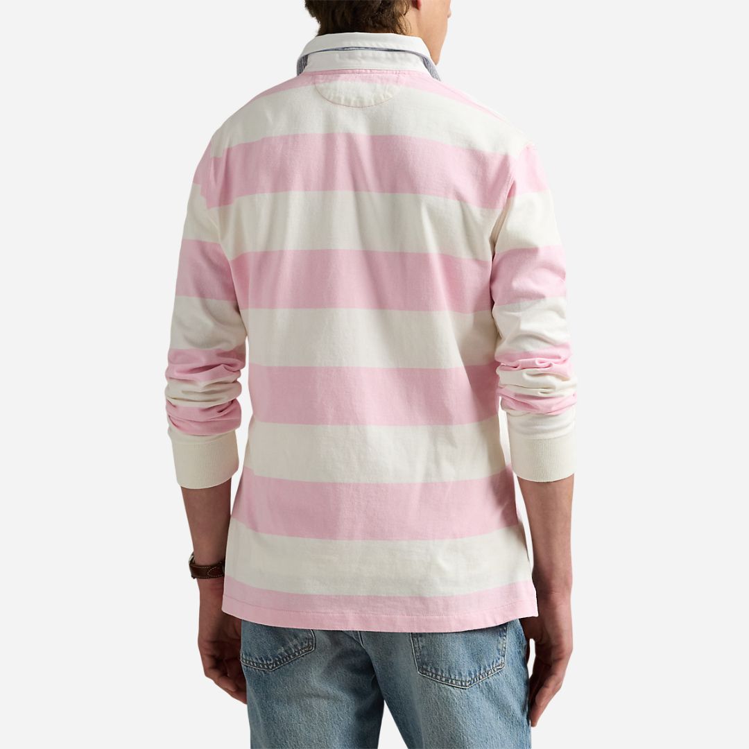  Classic Fit Polo Bear Jersey Rugby Shirt -  Cl Pnk/Wht Hrtg Icns Bear