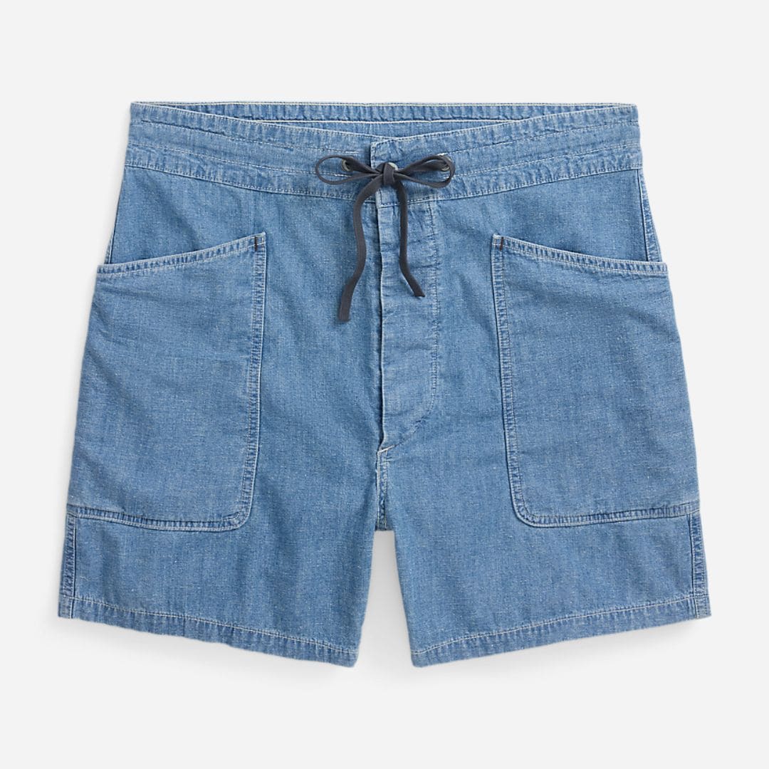 Cotton-Linen Chambray Short - Indigo Rinse