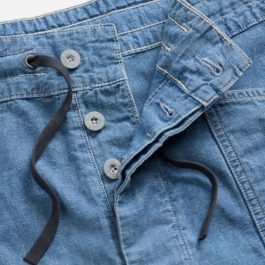 Cotton-Linen Chambray Short - Indigo Rinse