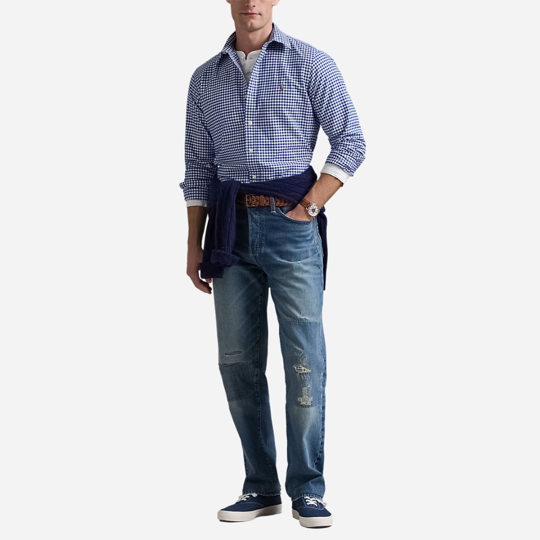 Custom Fit Oxford Shirt -  Blue/White Gingham