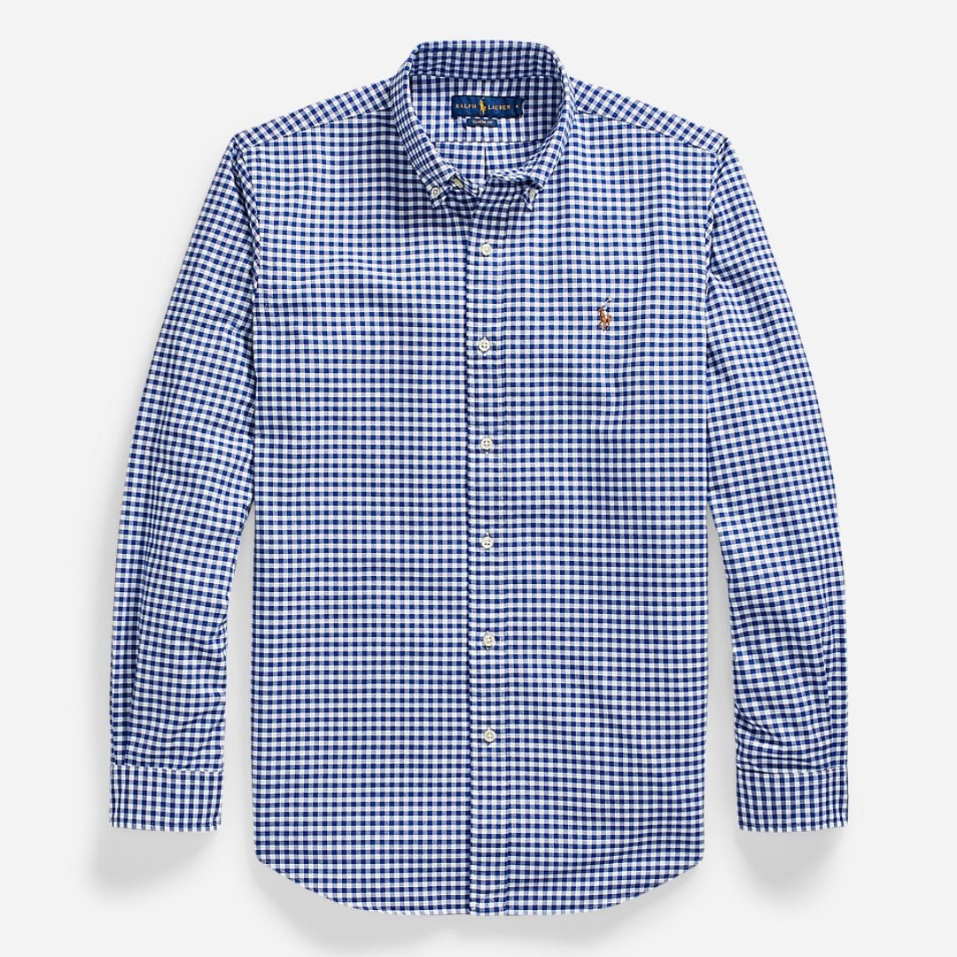 Custom Fit Oxford Shirt -  Blue/White Gingham