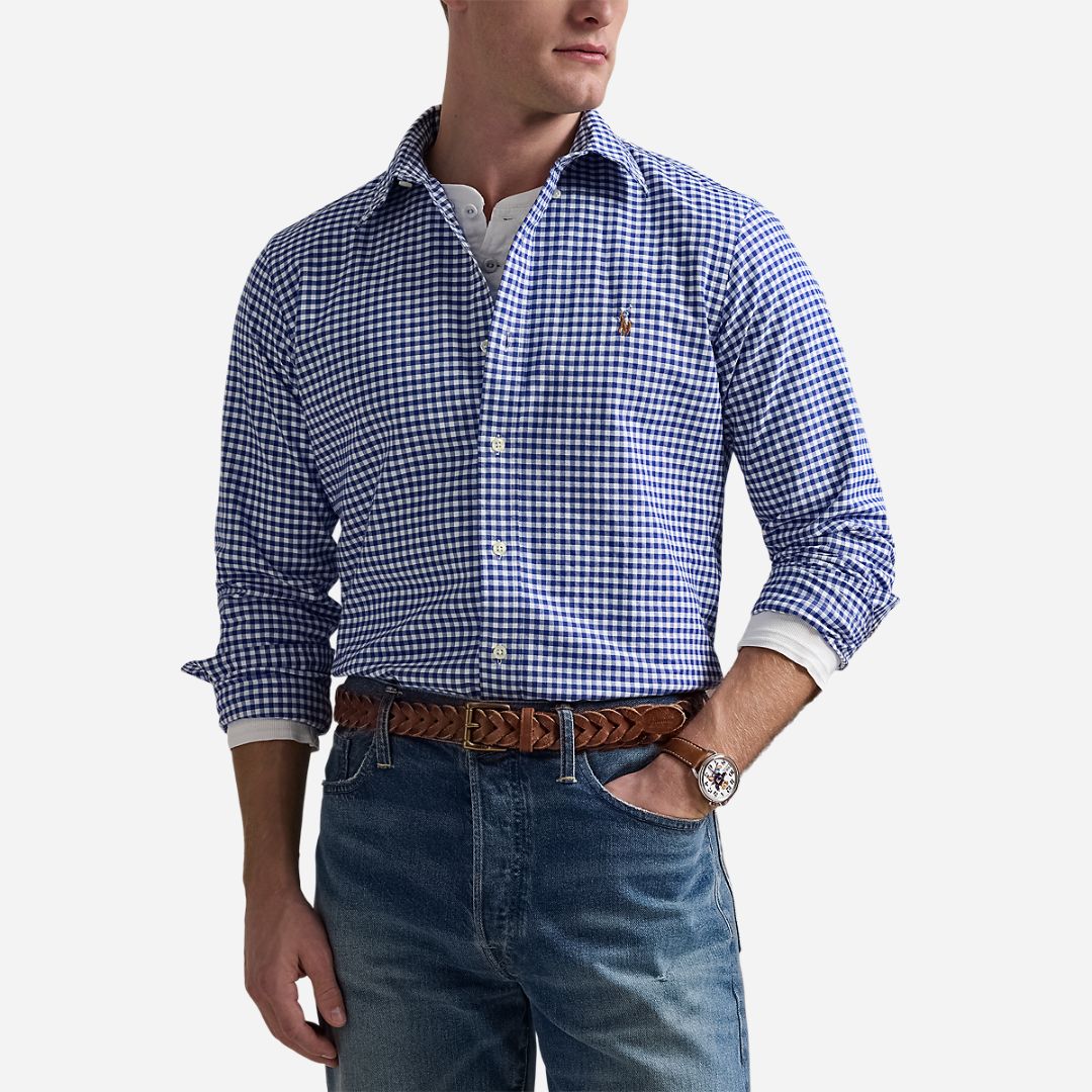 Custom Fit Oxford Shirt -  Blue/White Gingham