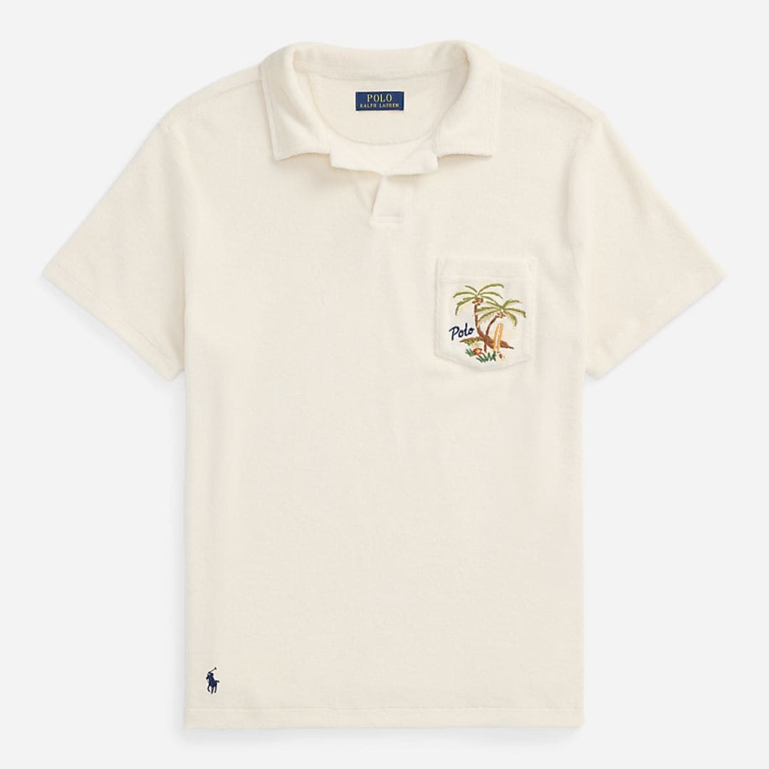 Custom Slim Embroidered Terry Polo Shirt -  Nevis