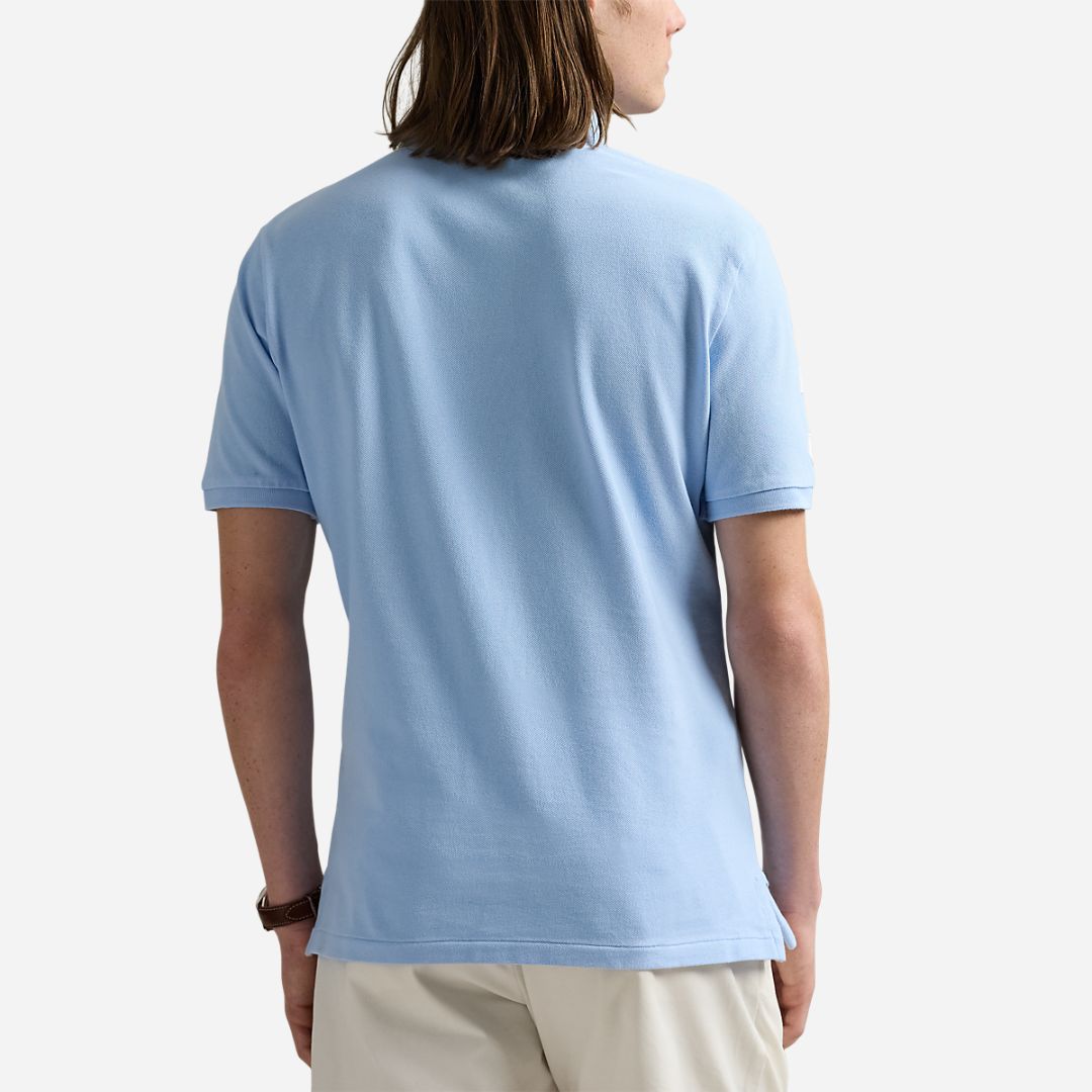  Custom Slim Fit Big Pony Mesh Polo Shirt - Bluebell