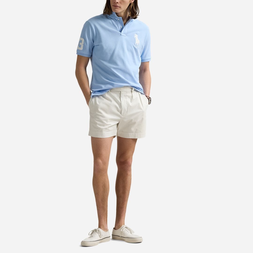  Custom Slim Fit Big Pony Mesh Polo Shirt - Bluebell