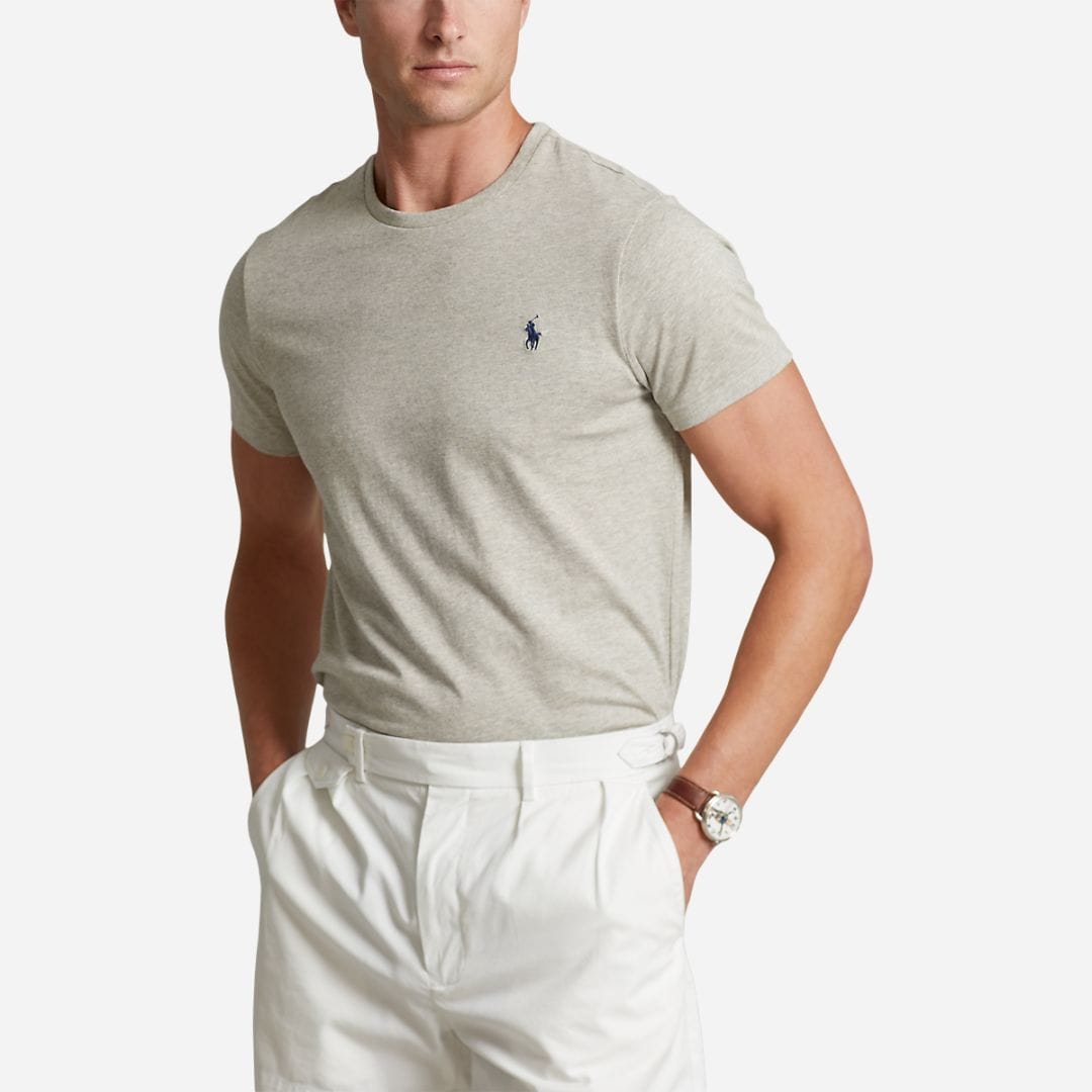  Custom Slim Fit Jersey Crewneck T-Shirt -  New Grey Heather