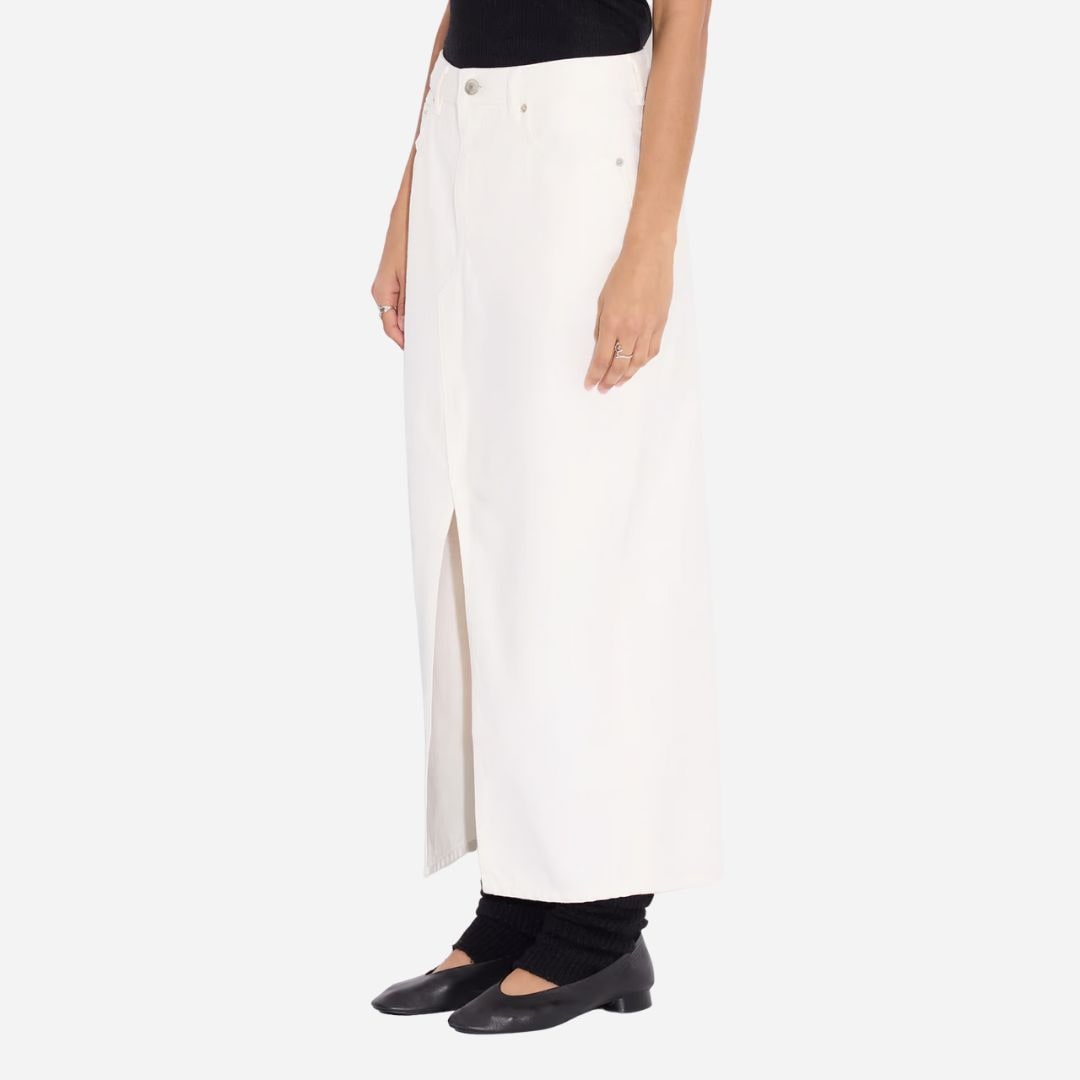 Denim Long Skirt - Ecru