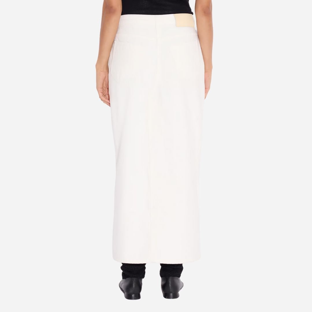 Denim Long Skirt - Ecru