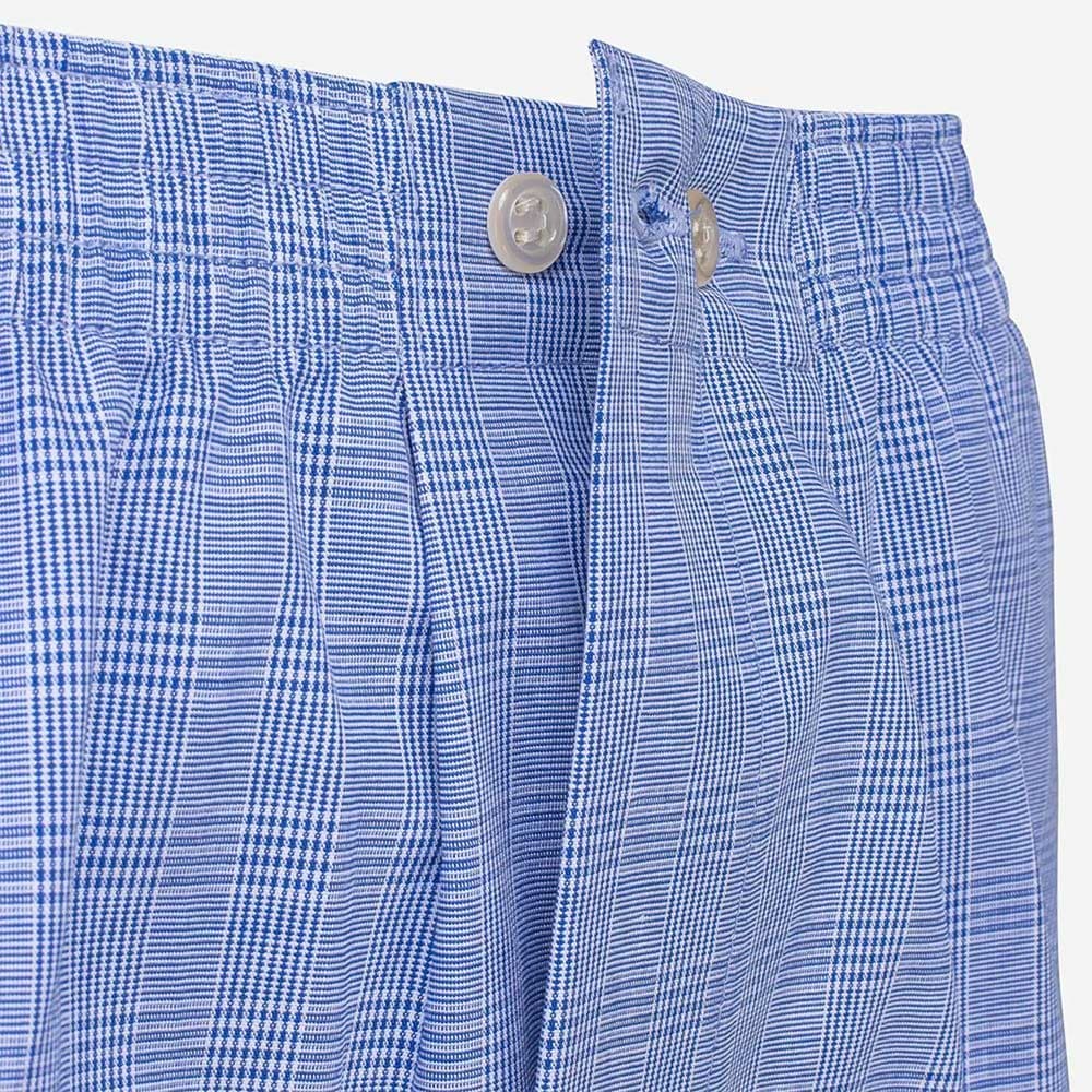 Classic Fit Cotton Boxer Shorts - Blue Check