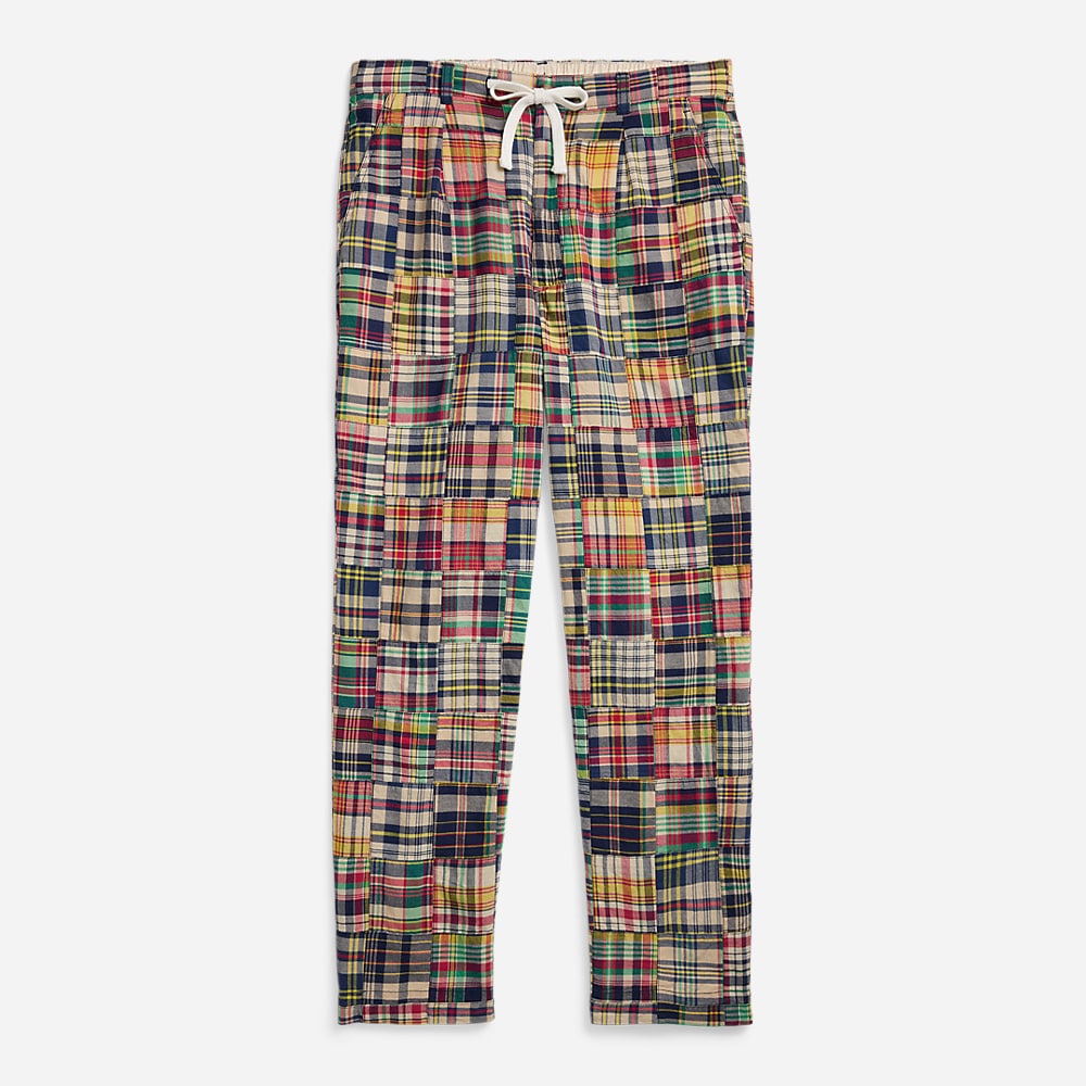 Classic Fit Patchwork Madras Pant - Madras Patchwork