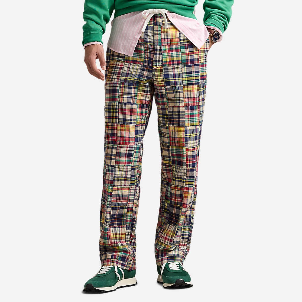 Classic Fit Patchwork Madras Pant - Madras Patchwork